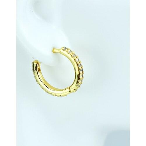 Round earrings fashion inlaid zircon ear bone hoop earrings round cartilage pierced earrings ladies hug earrings