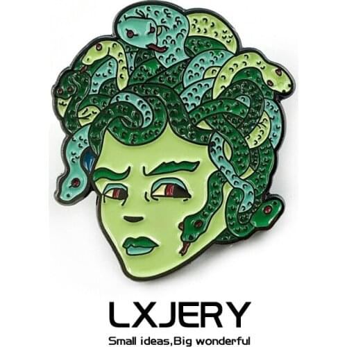 LXJERY Medusa Pin Custom Horrible Brooches Lapel Bag Cute Badge Cartoon Jewelry Gift for Friends
