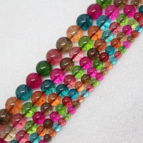 Mini. order is $7! 4-14mm Multicolor Crystal Quartz Round DIY Loose Beads 15"