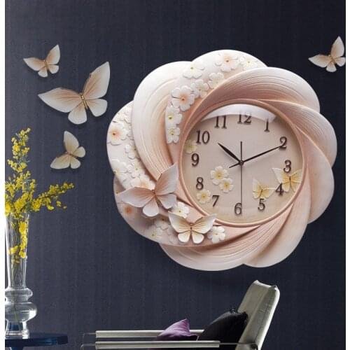 Modern Minimalist Wall Clock Emboss Decorative Resin Clock Home Livingroom Hanging Mute Quartz Clock Crafts Wall Ornaments Art