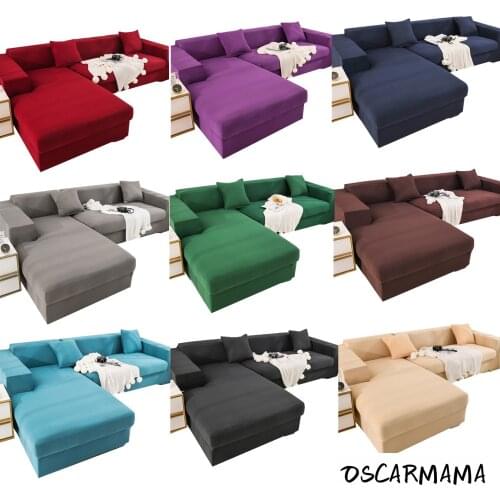 Minimalism Solid Plain Cover Large Sofa Protection Slipcover 3 Place Left Chaise Longue 4 Seater Armrest Home Decor Essentials