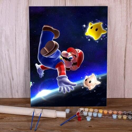 Carton Mario Coloring By Numbers Painting Kit Oil Paints 50*70 Boards By Numbers Decorative Paintings Crafts Handiwork