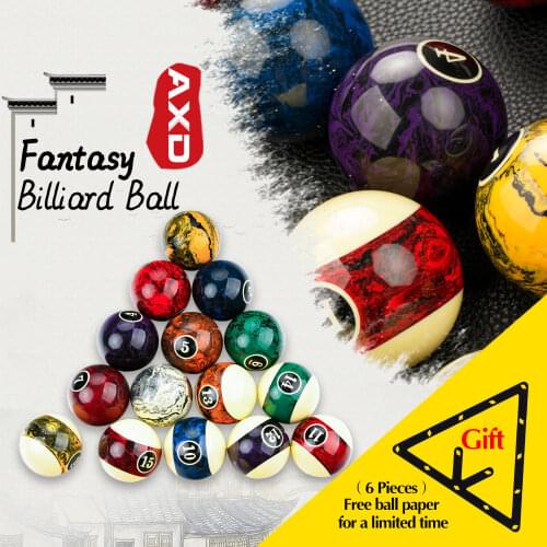 AXD Design 16pcs Billiard Pool Ball Set 57.2mm with Gifts Billiard Accessories Resin Balls Professional Nine Ball Marble Pattern
