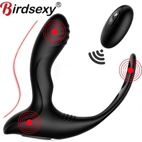 Heating Prostate Massage Vibrator Sex Toys For Men Waterproof Prostate Stimulator Butt Plug Delayed Ejaculation Ring Toy For Men