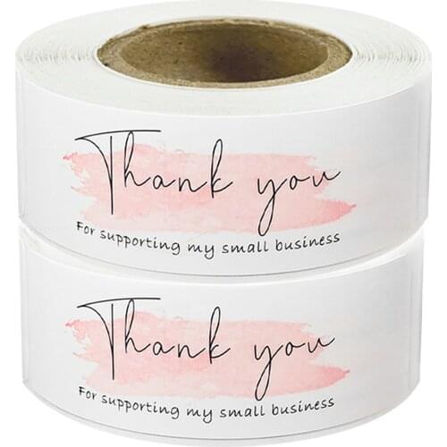 Thank You Sticker 120 Labels Per Roll Gift Wrapping Decoration Paper Self-adhesive Label Rectangle Stickers