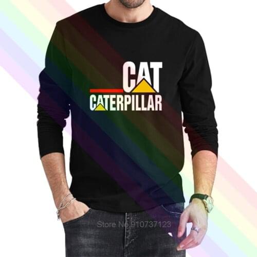 New Cat Caterpillar Logo Classic Black T-Shirt 2021 Newest Summer Mens Long Sleeve Popular Tees Shirt Tops Novel Unisex