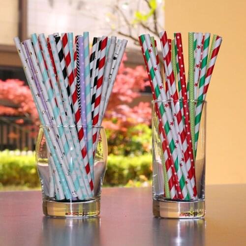 100pcs/lot Disposable Paper Drinking Straws Purple Children Birthday Party Decorations Gift Baby Shower Wedding Party Supplies