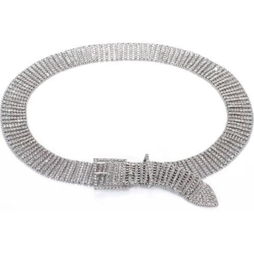Fashion Personality Rhinestone Full Rhinestone Belt Ladies Decorative Jeans Fashion Metal Belt Sells Well In Europe And America