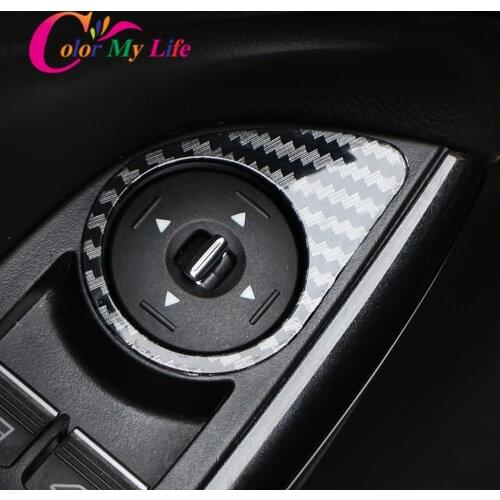 Color My Life Car Rearview Mirror Adjustment Knob Decoration Cover Trim for Ford Focus 3 MK3 2012 - 2018 Stickers Accessories