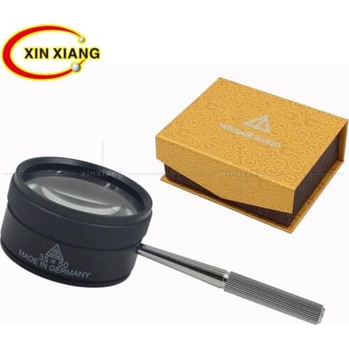 35X Handheld Magnifier Metal Jewelry Loupe 73mm Handle Magnifying Glass Portable Magnifer Loupe Jeweler Glass Monocle Hand Lupe
