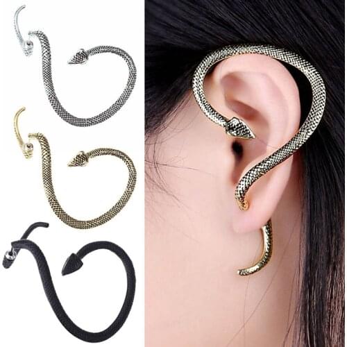 1pc Fashion Punk Style Twining Snake Shape Earrings Stud Cuff Earrings Women Jewelry Ear Clip Cartilage Piercing Jewelry Earring