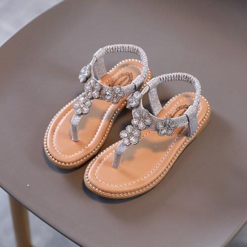 Sandals Size 37 Toddler Infant Baby Girls Floral Crystal Bling Flip Flop Shoes Sandals Sandalias Niña Baby Sandals For 2 Years