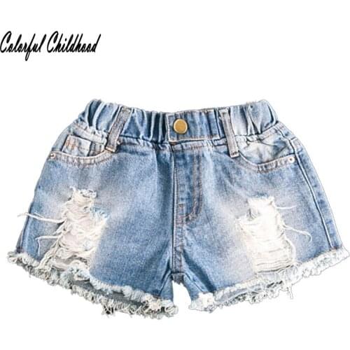 Baby girls shorts jeans holes summer cotton childrens shorts kids denim shorts for girls clothes toddler girl clothing