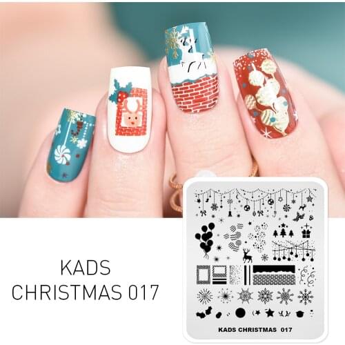 Nail Art Stamp Template Christmas Elk Balloon Snowflake Pattern Nail Stamping Plate Manicure Image Stencil for Nail Decoration