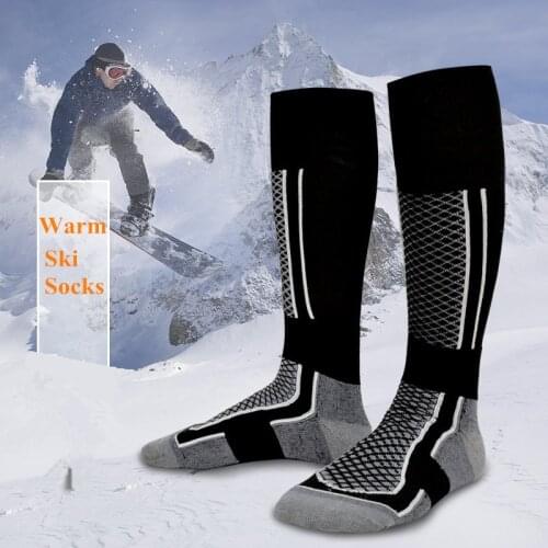 Winter Warm Men Women Thick Ski Socks Outdoor Sports Snowboard Soccer Climbing Hunting Warmers Cotton Long Stocking
