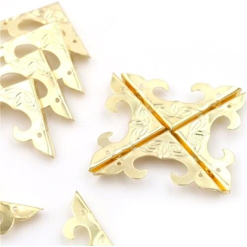 10PCS 30mm Book Scrapbooking Albums Corner Bracket Antique Brass Decorative Protectors Crafts For Furniture Hardware