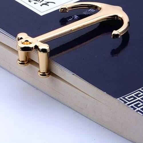 Anchor Bookmark Rudder Metal Book Open Bookmark Gift Dual Use Automatic Fixed Bookmark