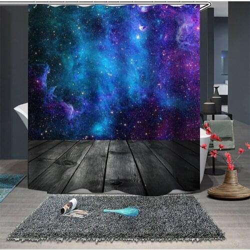 Custom Made Shower Curtain Bathroom Curtain Partition 1.5 x 1.8m 1.8 x 1.8m 1.8 x 2m Starry Sky