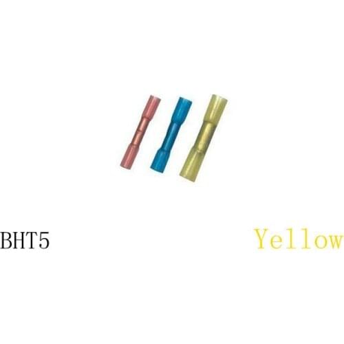 BHT5 Yellow Heat Shrink Butt Connectors and Splices For 4.0-6.0mm2 ,12-10 AWG Wires