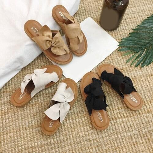 2020 Shoes Woman Sandals For Women Beach Shoes Bow Slip On Gladiator Sandals Women Summer Footwear Flat Sandals Female Plus Size