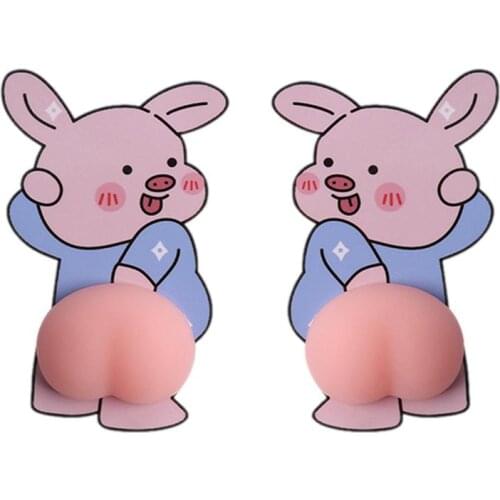 1 Pair Animal Butt Sticker Shiba Inu Piggy 3D Cute Car Phone Fridge Protection Sticker Puppy Pig Decorative Stickers