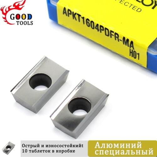 10PCS APKT1604 PDER MA H01 Aluminum Cutter Blade Insert Cutting Tool Turning tool APKT Tools AL +TIN Alloy Wood