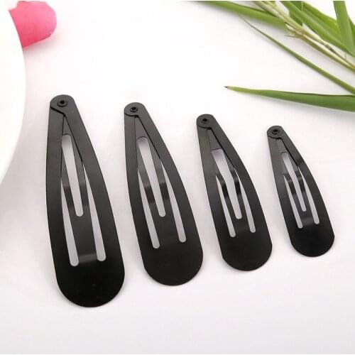 100pcs/lot Black Gold Tone Snap Hair Clips 5/6/7/8cm Craft Bow Handmade Diy Hair Accessories For Women Girls Hairgrip Hair Clip