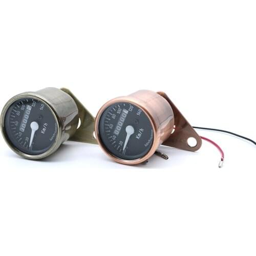 DC 12V Universal Motorcycle Speedometer Tachometer Odometer Gauge Motorbike Scooter Retro Black Instrument Motor Vintage Meter