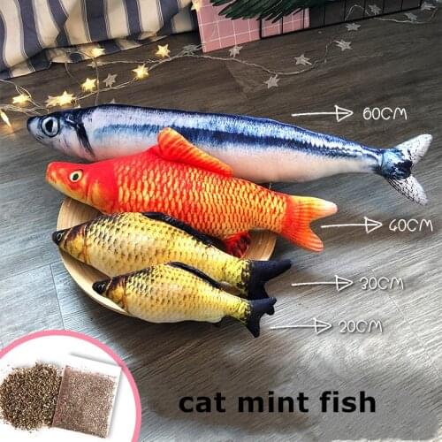 20/30/40 cm Simulation Fish Plush Cat Dog Toys Stuffed Pillow Plush Toys Funny Pet Animal Toys Christmas Gift