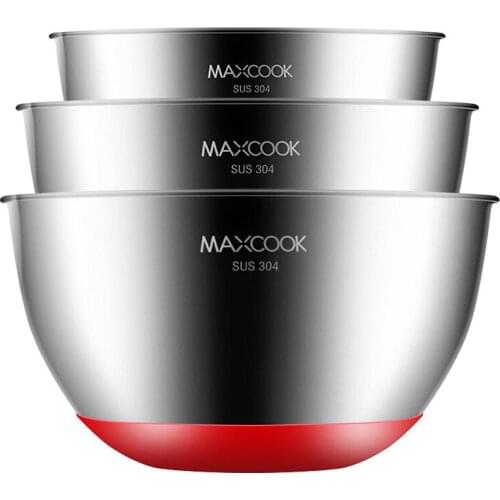 3pcs 304 Stainless Steel Mixing Bowls Food Vegetable Nested Storage Washing Bowl Catering Tools