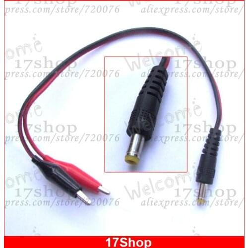 30PCS Alligator clip TO 5.5 X 2.1mm DC Power Plug Male Charger Connector Cable