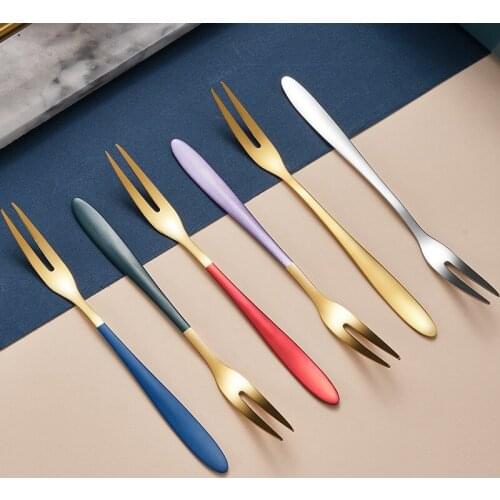 304 stainless steel fruit stick creative tableware household cake restaurant dessert fork bento accessories
