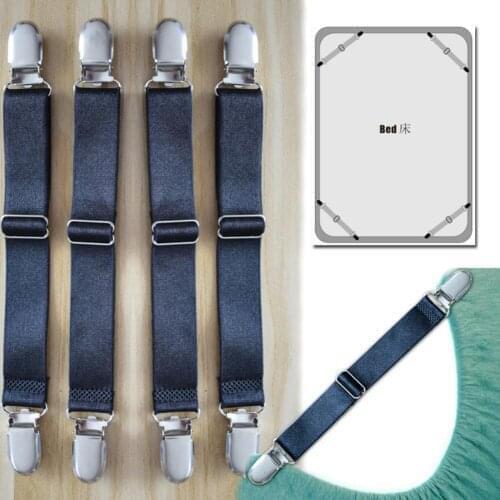 4 PCS Sheet Non Slip Clip For Sofa Tablecloth Adjustable Clip Black Adjustable Fitted Bed Sheet Clips Cover Storage Accessories