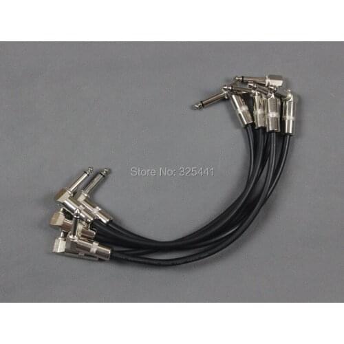 5pcs Guitar Effect Pedal Stompbox Audio Connection Cord Cable 6.5mm right angle plug adapter 30cm length