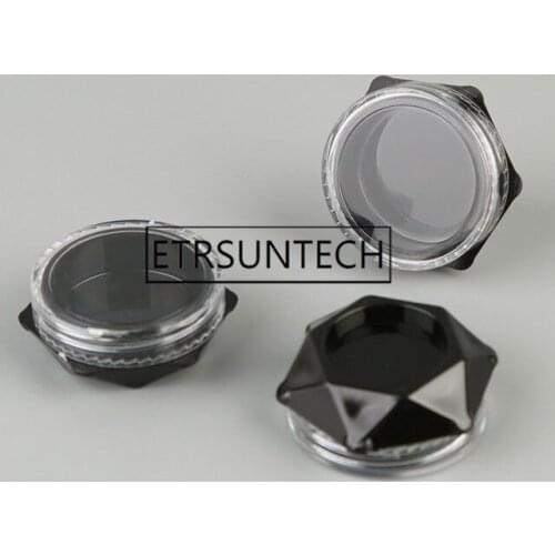 500pcs Small Bottle 3g Cosmetic Empty Jar Pot Eyeshadow Lip Balm Face Cream Sample Container Black