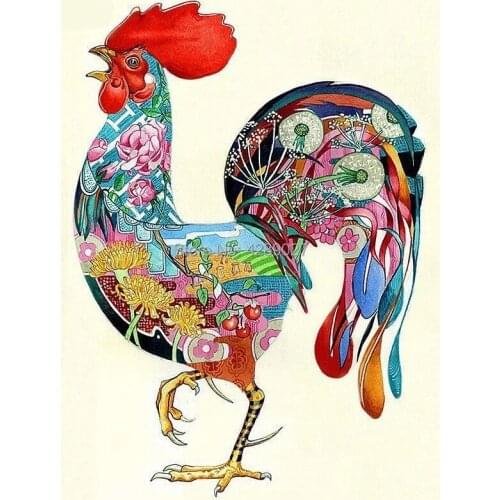 5D DIY Diamond Painting Flower Roosters Mosaic Paint By Diamond Embroidery Pattern Full Square Round Cross Stitch Kit Home Decor