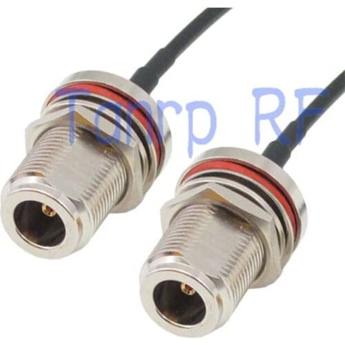 8in N female to N female both 2 with nut bulkhead RF connector 20CM Pigtail coaxial jumper cable RG174 extension