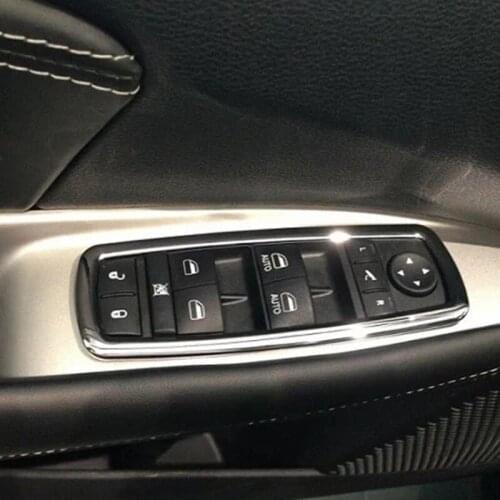 ABS Chrome car styling glass window lifter switch ring cover trim sticker fit for dodge journey fiat freemont 2013-2016 LHD