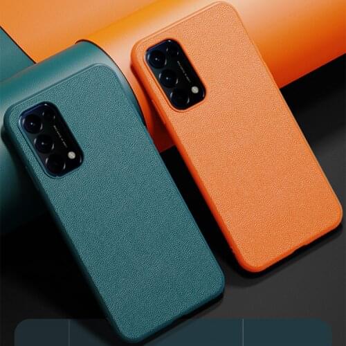 For OPPO Reno 5 Pro Case Luxury PC Grain leather Matte Slim protective Back Cover Case For OPPO Reno 10X Zoom Reno 2 phone shell