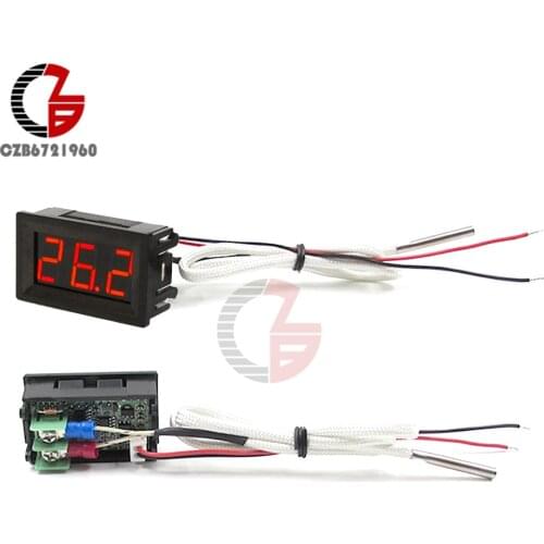 DC 12V B310 Red LED Digital Thermometer K Type M6 Thermocouple Aquarium Car Indoor Refrigerator Temperature Tester Monitor Meter