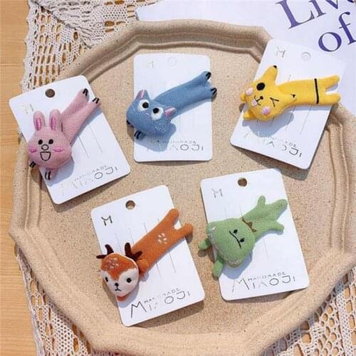 Childrens Rabbit Cartoon Hair Pins Cute Little Girl Hair Accessories Baby Hair Styling Tools Barrettes Headdress Hairpin