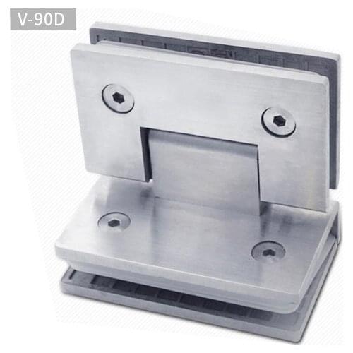 Freeshipping V-90D Stainless Steel SUS304 90° Glass Door Hinge Shower Door Hinge For Bathroom Furniture Hardware Accessories