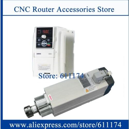 HQD GDF46-18Z/3.5 air cooled spindle motor 3.5KW 4 bearing 18000rpm ER25 AC220V + 3.7Kw AC220V Frequency VFD Inverter