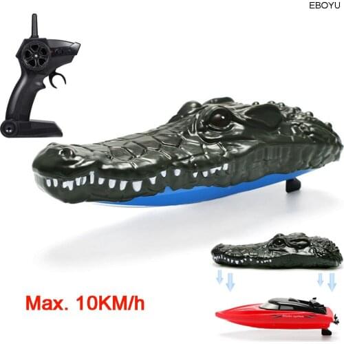 EBOYU 702 RC Boat 2.4Ghz 2 Channels Remote Control Boat 2-in-1 Simulation Crocodile Head Electric Racing Boat for Kids and Adult