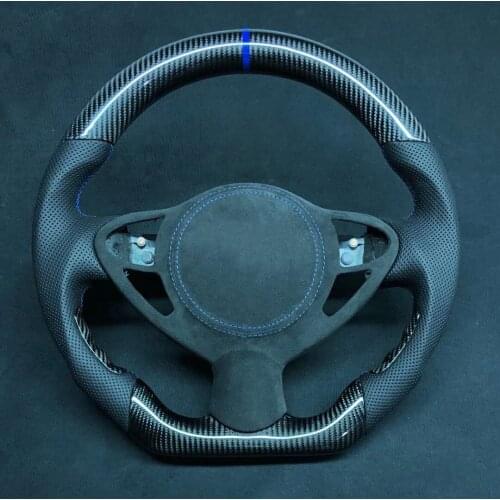 Racing Cuatomized Trim Real Carbon Fiber Sports Steering Wheel Alcantara Leather compatible for INFINITI FX30 FX35 FX37 2013