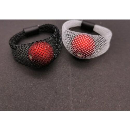 UKEBAY New Mesh Ring Women Pearl Rings Hollow Mesh Elasticity Chain Luxury Desigener Gift Black Rings Wedding Party Jewellery