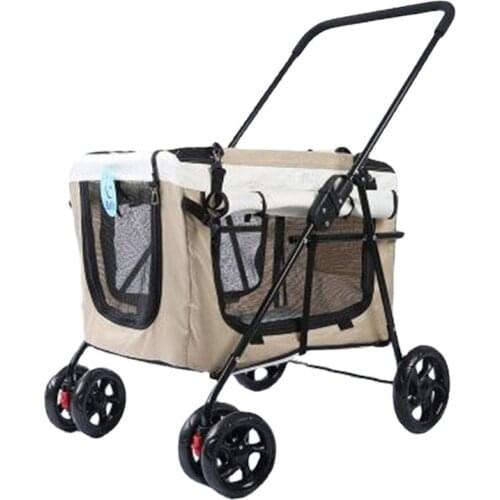Pet cat and dog stroller, outdoor stroller, portable lamp, detachable folding bicycle bag. dog carrier cat carrier