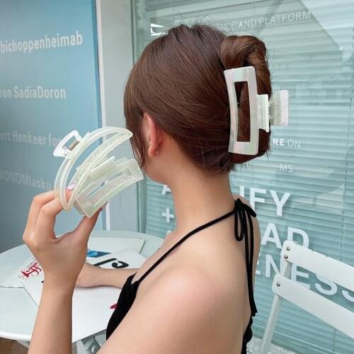 Fashion 2021 Summer Hair Claw Tough Plastic Hairpins Girls Clamps Hair Rope Hair Bands Headwear Hair Accessories Women Gift