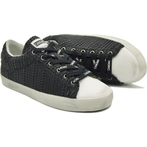 CANGMA Luxury Brand Original Comfort Designer Shoes Black Stripe Genuine Leather Sneakers Men Flat Shoes Male