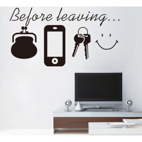 Reminder Wall Sticker Before Leaving for Home Bedroom Living Room Door Wall Decor Decals Poster Mural Vinyl Daily Stickers